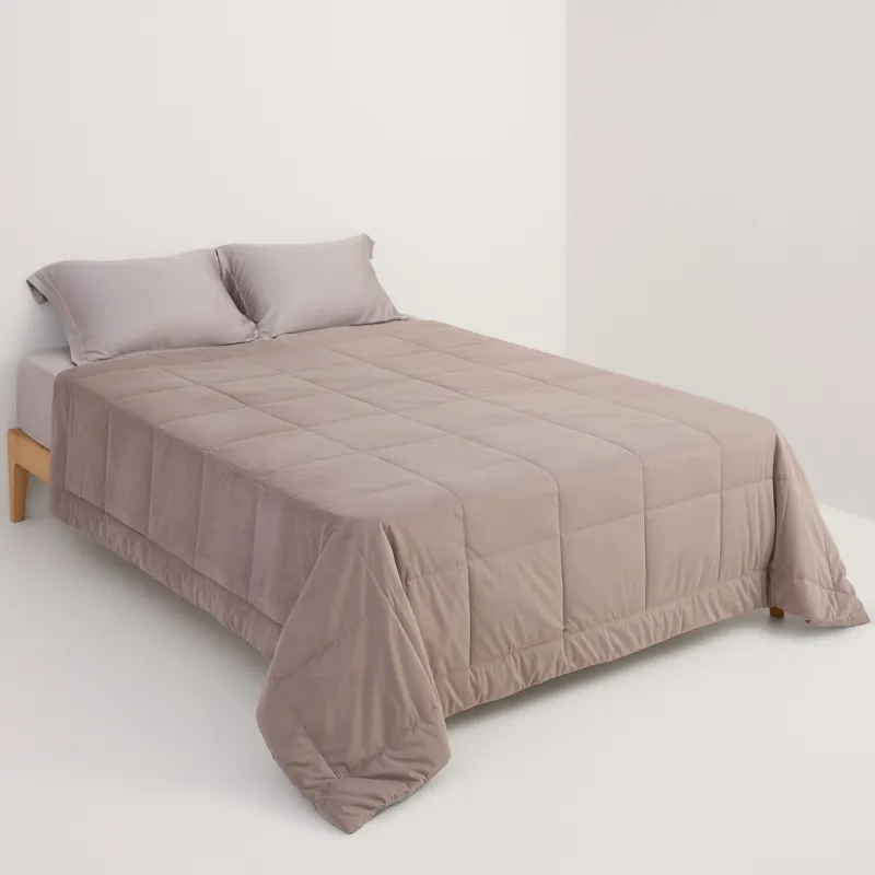 Жамылғы, 220х240 см, сырылған, барқыт/микрофибра, сұр-қоңыр, Stitch velvet