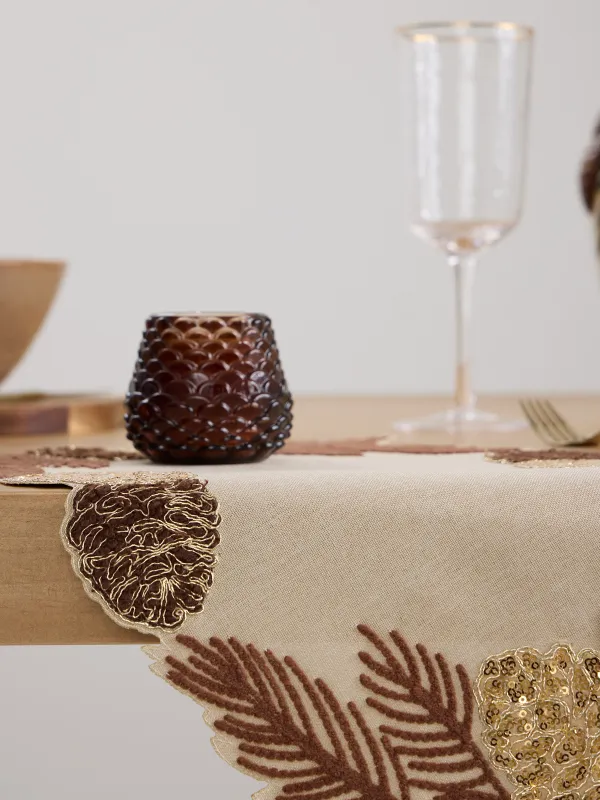 Аспаптарға арналған майлық, 30х45 см, полиэстер, сарғылт-қоңыр, Бұтақтардағы шырша бүршіктері, Conifers, image-5