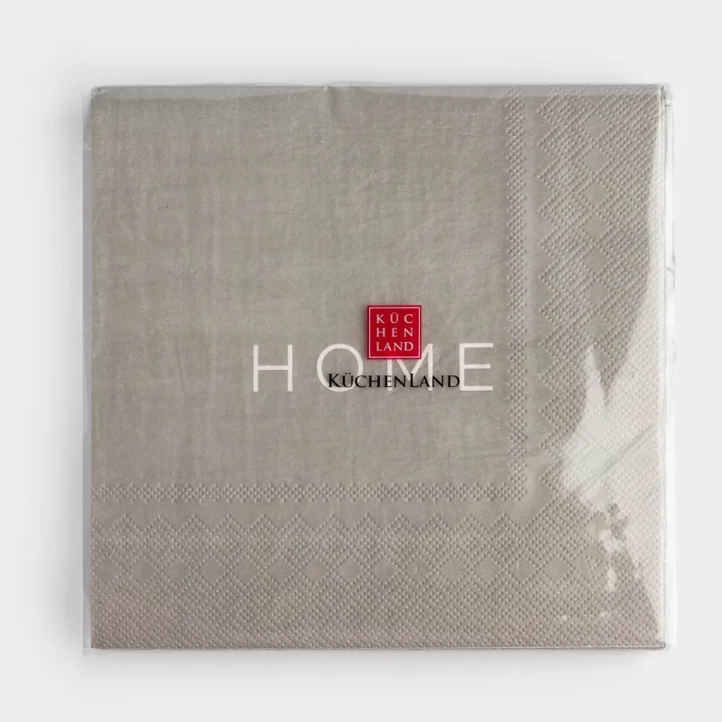 Қағаз майлықтар, 33х33 см, 20 дана, шаршы, сұр, Home, Scroll, image-3