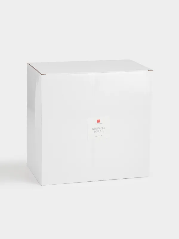 Жеміс вазасы, 25х13 см, аяқты, керамика, сүт түстес, седеп, Мыжылған әсер, Crumple polar, image-4