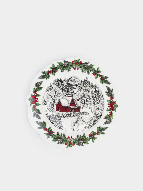 Тарелка обеденная, 27 см, фарфор N, белая, Дом в лесу, Forest house, image-0