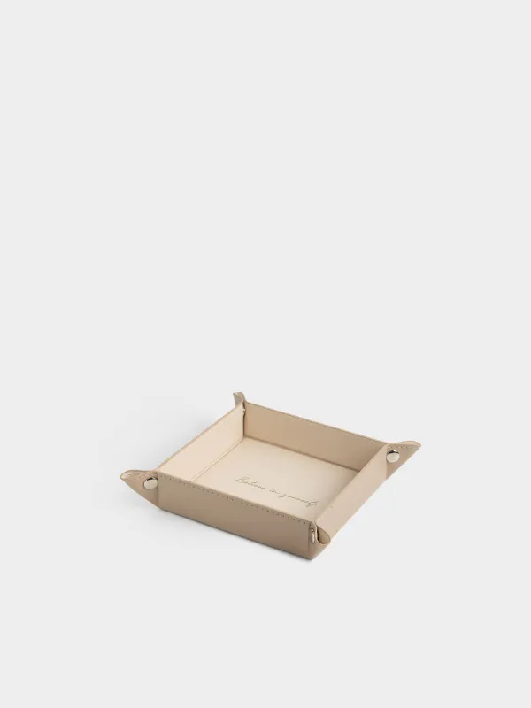 Зергерлік бұйымдарға арналған науа, 20х20х4 см, жасанды былғары, түс, Гүлдер, Beauty print, image-0