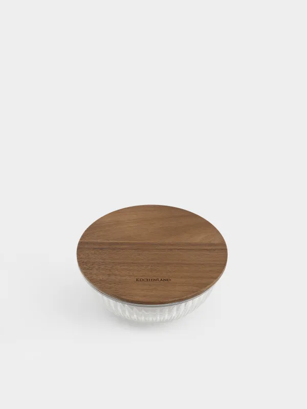 Тостаған, 1 л, қақпағы бар, шыны Т/ағаш, Ravi wood, image-4