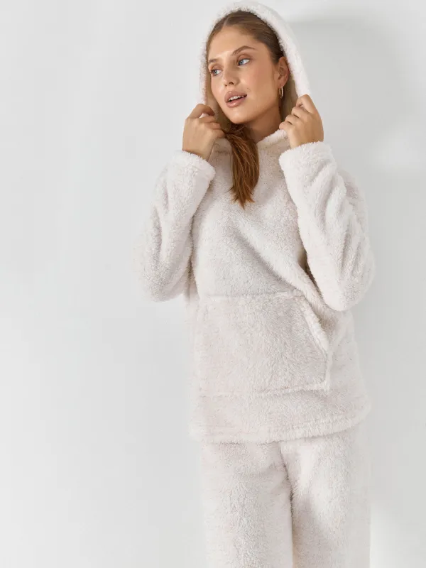 Әйелдерге арналған худи, үйге арналған, өлшемі S, жасанды үлбір, сүт түстес, Kiriana, image-5