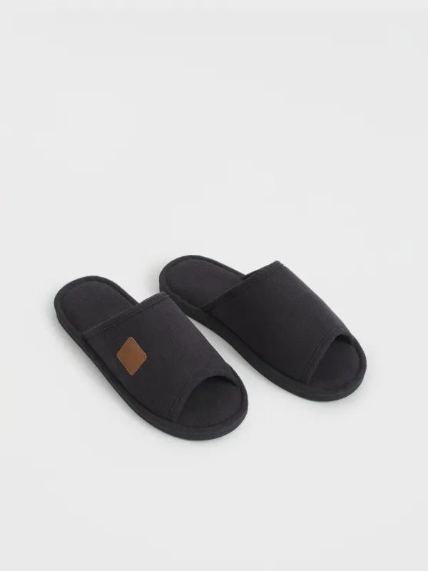 Тапочки мужские, домашние, полиэстер, графитовые, Serious, image-4