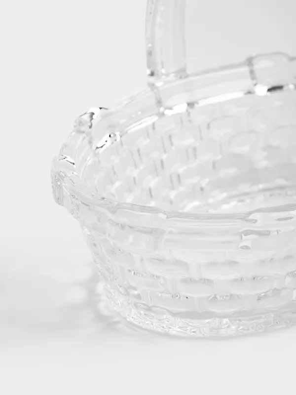 Жеміс вазасы, 17x14 см, тұтқасы бар, шыны Р, Себет, Clear pattern, image-2