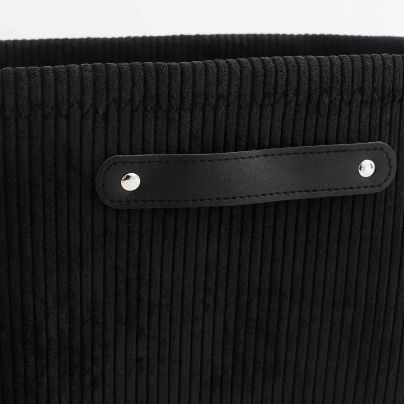 Киім сақтауға арналған сөмке, 38х26х25 см, тұтқалары бар, полиэстер, тікбұрышты, қара, қара стиль, image-4