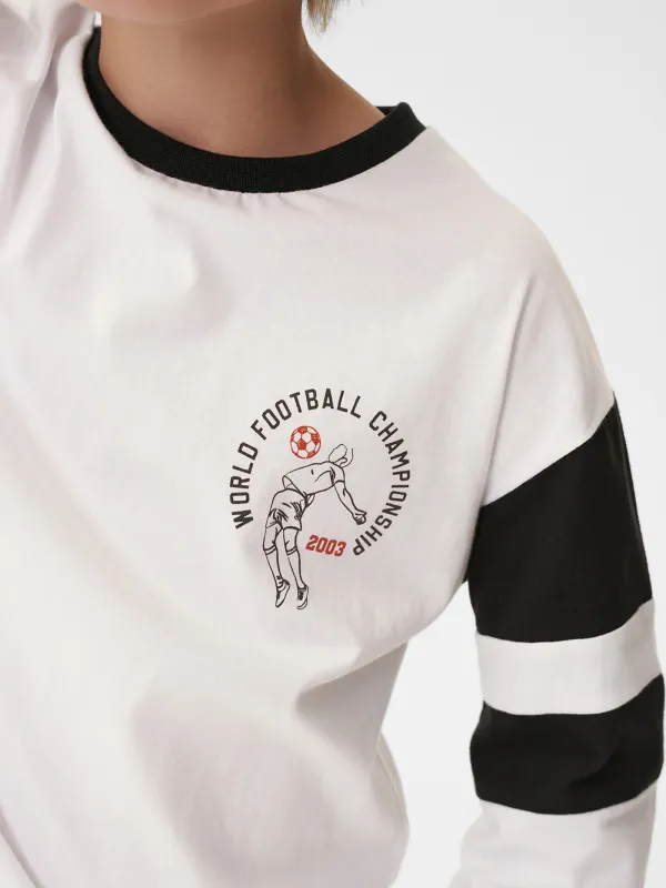 Лонгслив детский, для мальчиков, хлопок, белый, Ulian, image-2