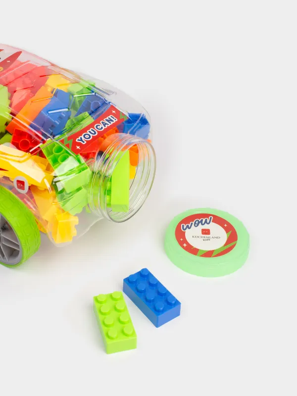 Құрастырушы ойыншық, 41х21 см, пластик, Текшелері бар көлік, Hobby kids, image-3