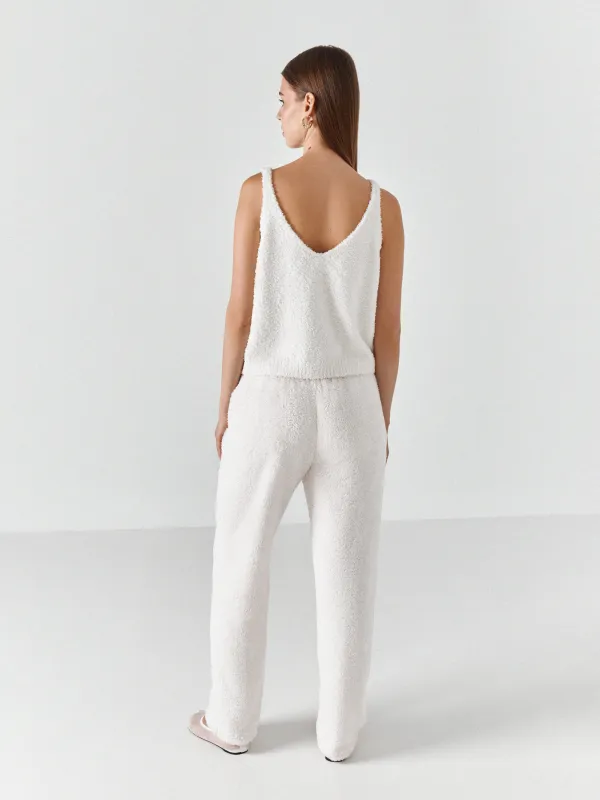 Брюки женские, искусственный мех молочные, Kiriana, image-5