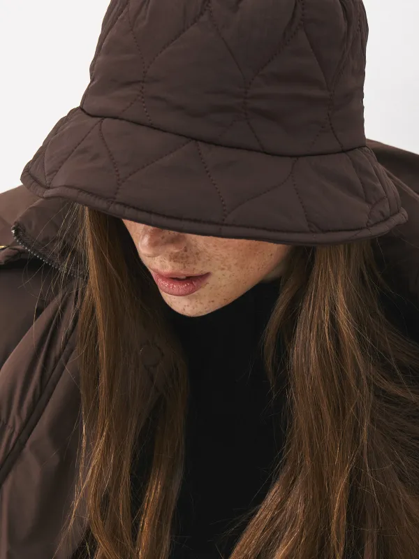 Әйелдер панамасы, бірыңғай өлшем, сырылған, полиэстер, қоңыр, Stitch warm, image-2