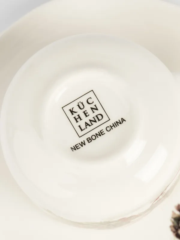 Пара чайная, 2 перс, 4 пр, 250 мл, фарфор N, белая, Шишки и рябина, Rowan delice, image-4