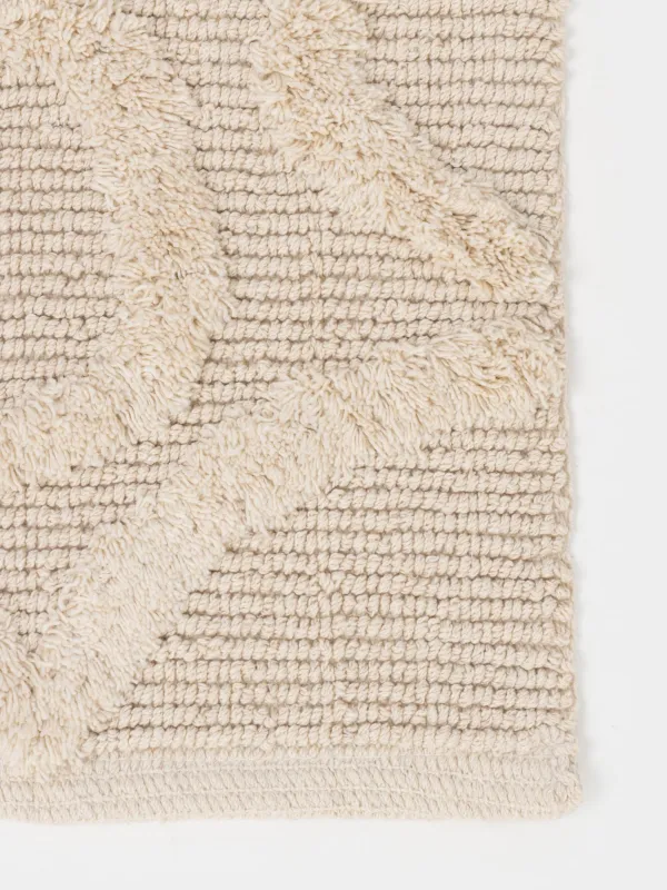 Кілемше, 50x80 см, тайғанамайтын, мақта, бежевый, Геометриялық, Textured, image-2