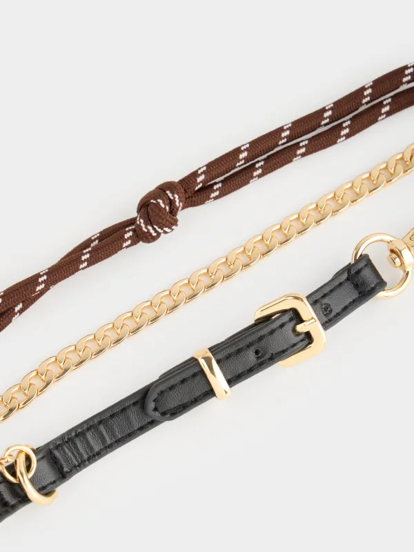 Брелок, 35 см, металл/полиуретан/полиэстер, коричнево-черный, Knot, image-1