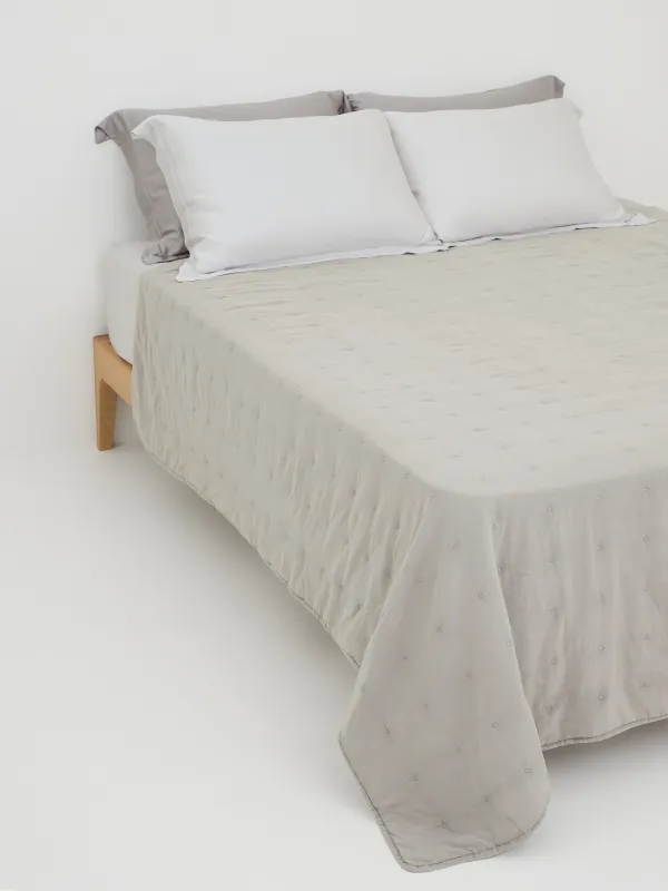 Төсек жапқыш, 220х240 см, сырылған, микрофибра, құм, Stitch, image-0