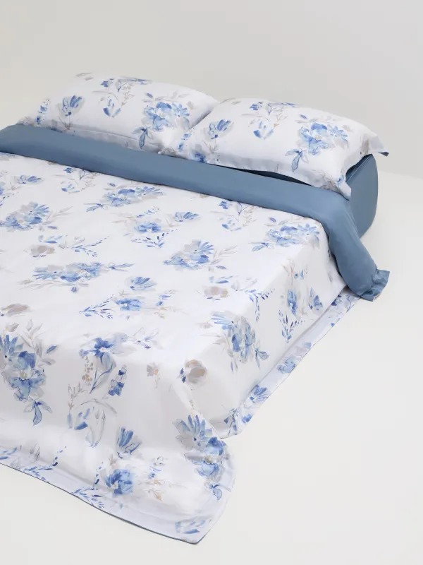 Постельное белье, евро, тенсель, Акварельные цветы, Tencel, image-2