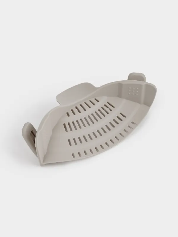 Табаға арналған дуршлаг-саптама, 23 см, қысқыштарда, пластик, сұр-қоңыр, Soft kitchen, image-1