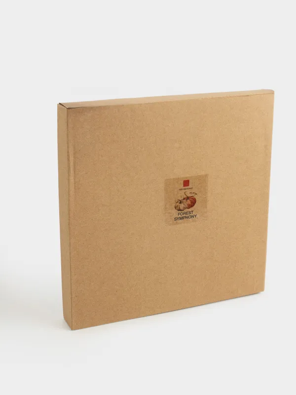 Тіскебасар тәрелкесі, 22 см, керамика, ақ, Асқабақ және жапырақтар, Forest symphony, image-5