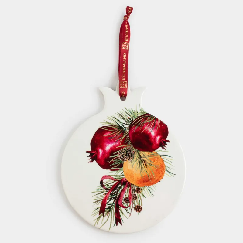 Ыстыққа арналған тұғыр, 14х28 см, керамика/тығын, ақ, Анарлар және апельсиндер, Christmas miracle