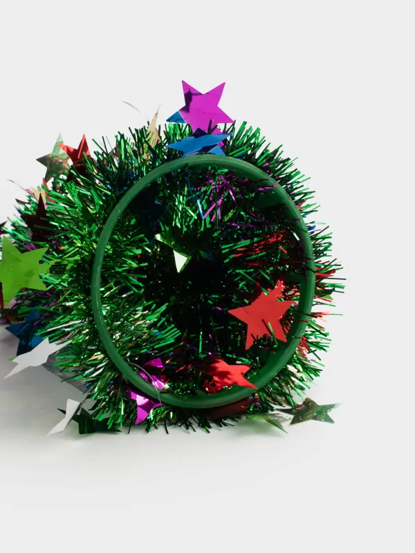 Шырша жасанды, 30 см, шырша жылтырағы/пластик, жасыл, Жұлдыздар, Tinsel christmas, image-3