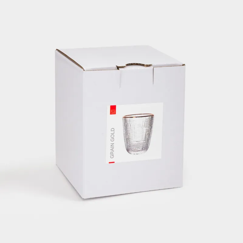 Стақан, 10 см, 320 мл, Р шынысы, алтын жиегі бар, Grain gold, image-3