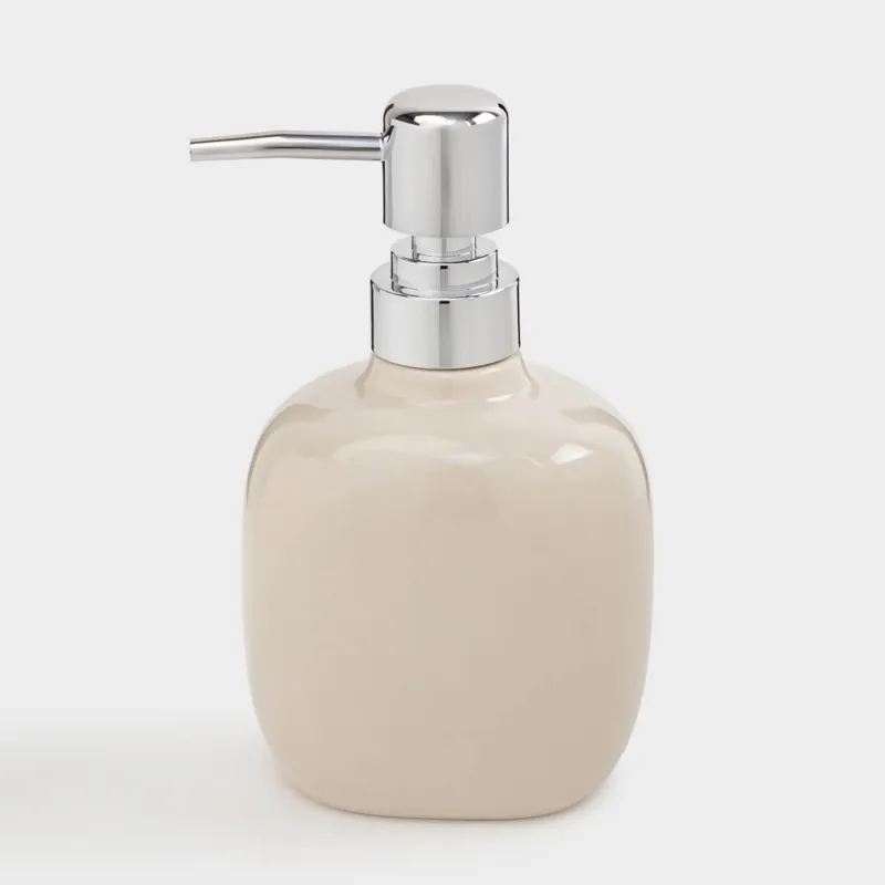 Сұйық сабын диспенсері, 250 мл, керамика/пластик, сарғылт-қоңыр, Nira