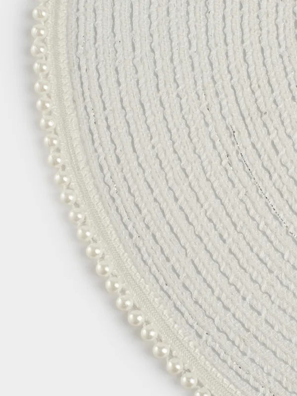 Аспаптарға арналған майлық, 38 см, полиэстер/пластик, дөңгелек, ақ, Інжу жиек, Rotary shine, image-2