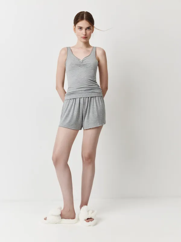 Әйелдер шорттары, үйге арналған, өлшемі L, вискоза/спандекс, сұр, Braith, image-0