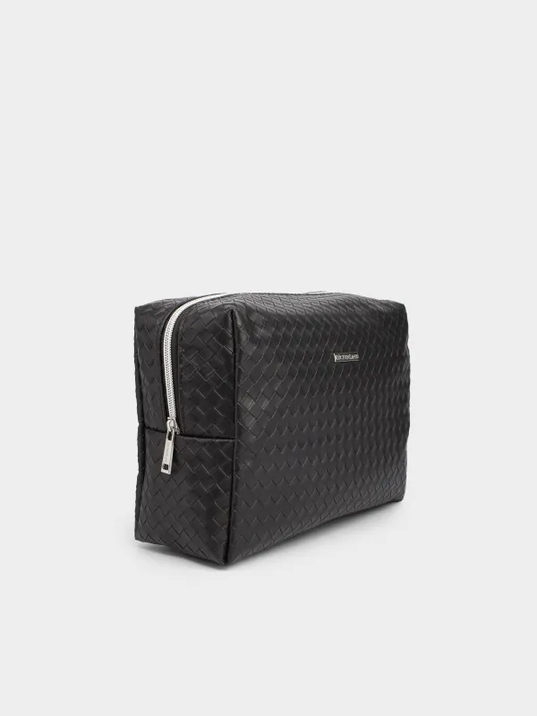 Косметичка, 27х19 см, полиуретан, черная, Sennit, image-2