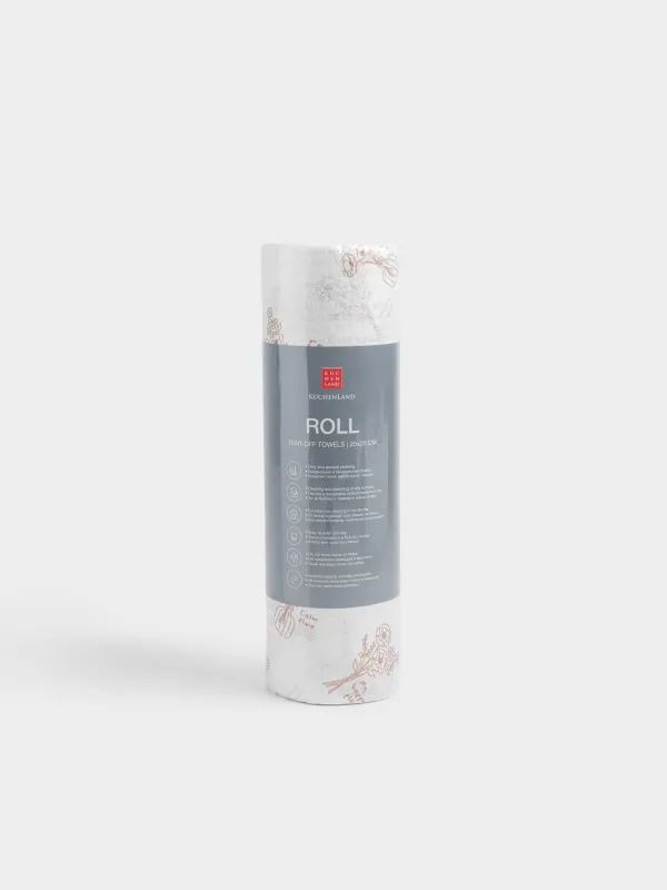 Полотенца рулонные, 25х25 см, 50 шт, целлюлоза, бело-бежевые, Букеты, Roll, image-0