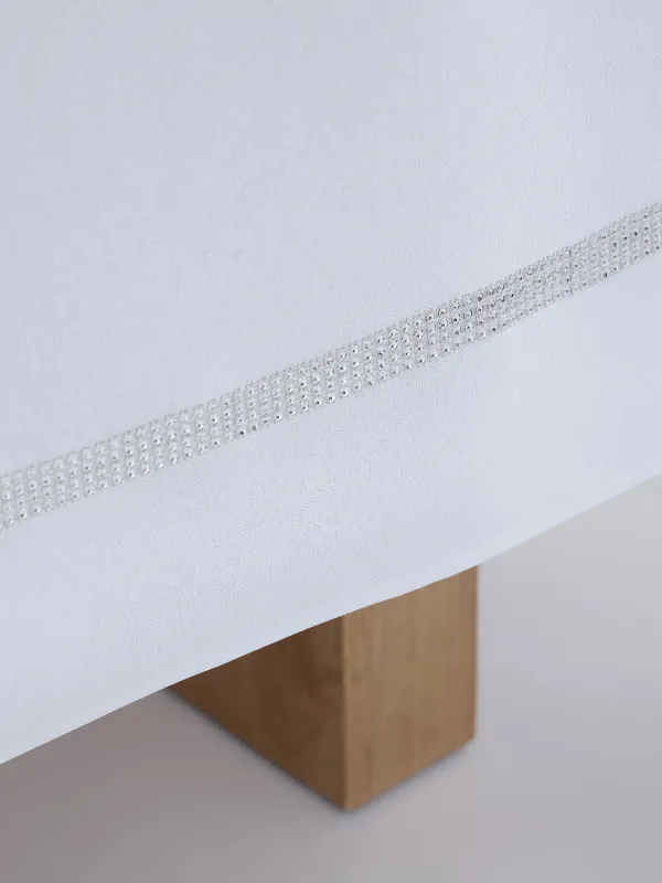 Дастархан, 160х160 см, страздары бар, полиэстер, ақ, Rhinestones, image-5