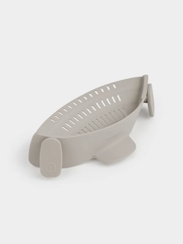 Табаға арналған дуршлаг-саптама, 23 см, қысқыштарда, пластик, сұр-қоңыр, Soft kitchen, image-0