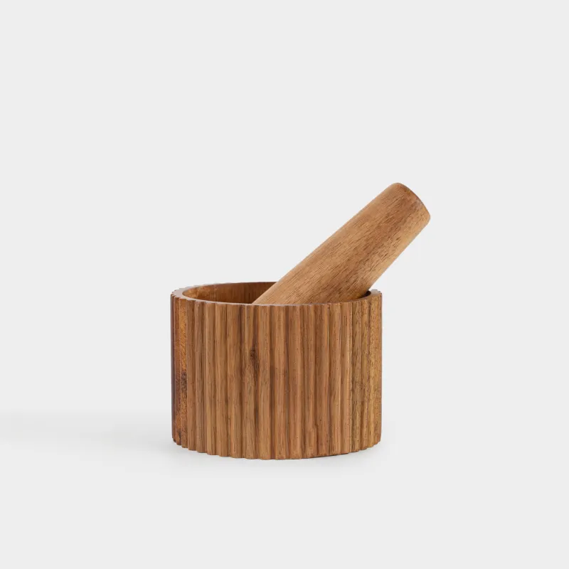 Ступка для специй, 10 см, с пестиком, дерево, круглая, Noble flow