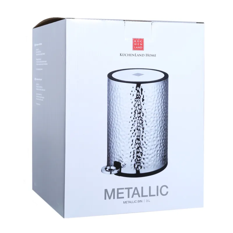 Қоқыс шелегі, 3 л, педаль, болат, Renaissance, image-1