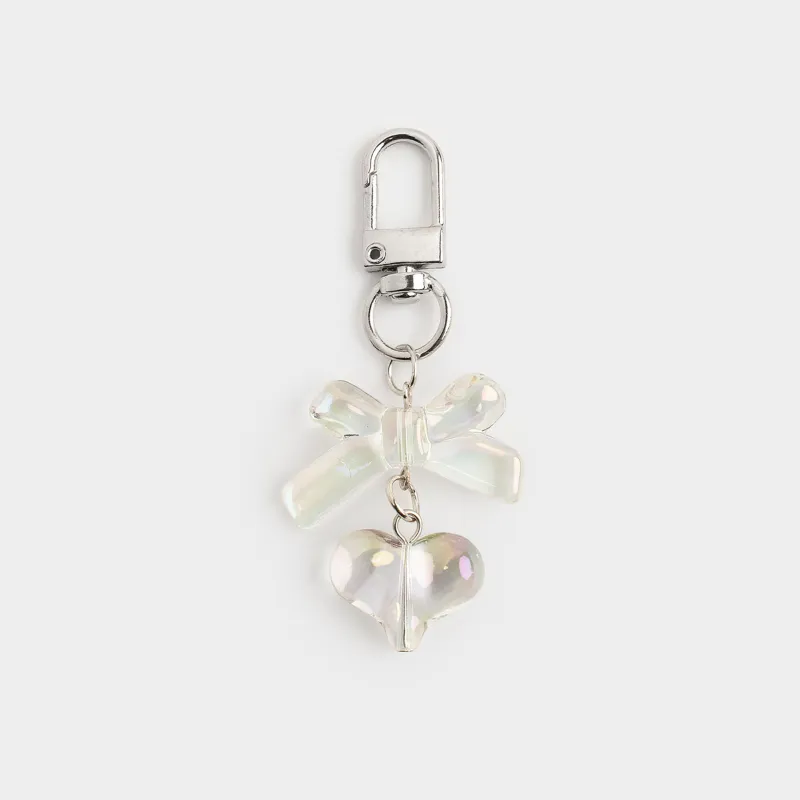 Салпыншақ, 8 см, акрил / металл, Меруерт, жүрек, Keychain polar