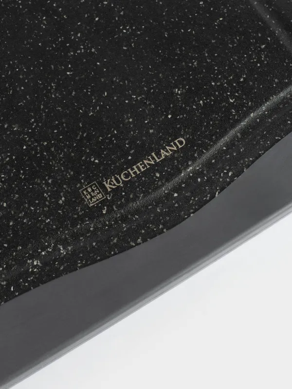 Кесу тақтасы, 28, 5х20 см, екі жақты, бамбук/пластик, қара, Marble bamboo, image-3