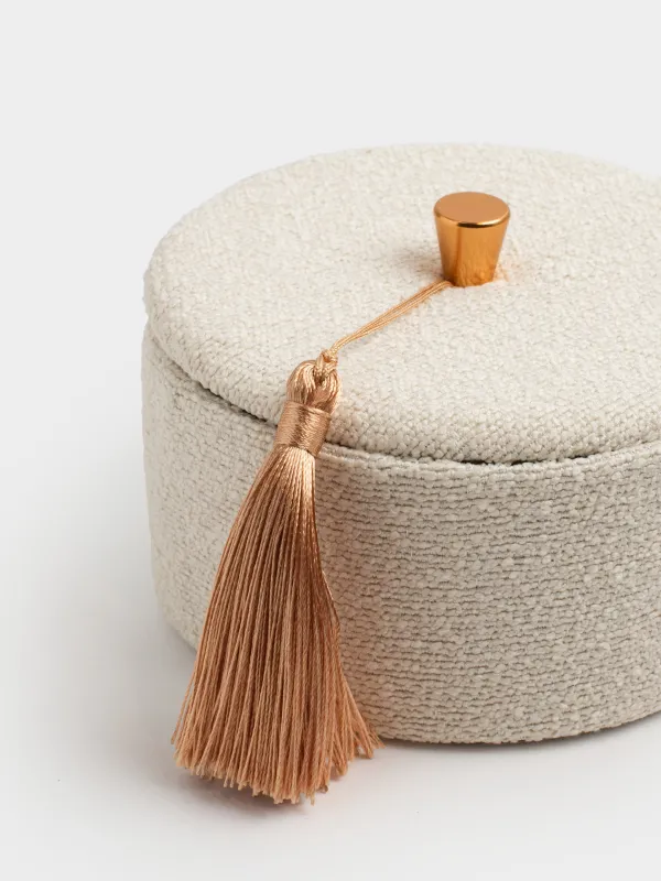 Зергерлік қобдиша, 13х6 см, шашағы бар, букле/МДФ, сарғылт-қоңыр, Boucle, image-3