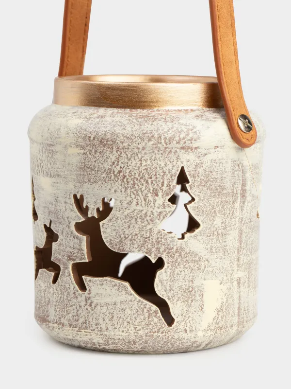 Подсвечник, 13x13 см, для чайной свечи, Олени, Woodland story, image-3
