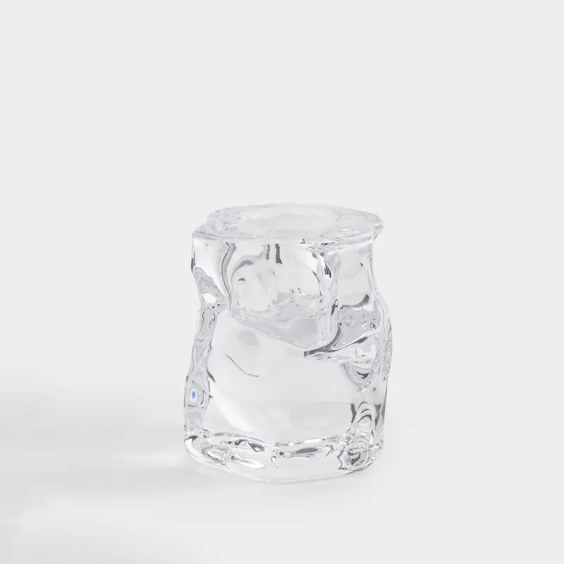 Подсвечник, 6 см, для тонкой свечи, стекло, Concave