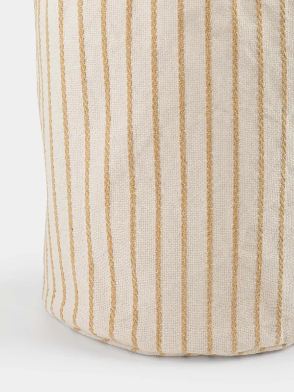 Сумка для хранения белья, 30х35 см, с ручками, полиэстер, круглая, экрю, Полосы, Stripe, image-2