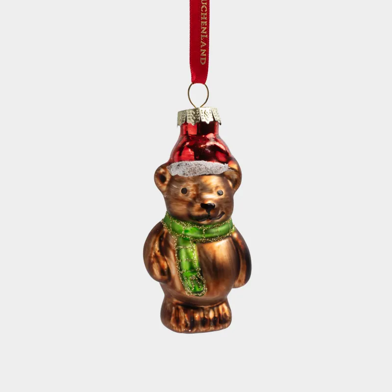 Шырша ойыншығы, 4х8 см, шыны, жылтырақтары бар, қоңыр, Қонжық, Figure christmas