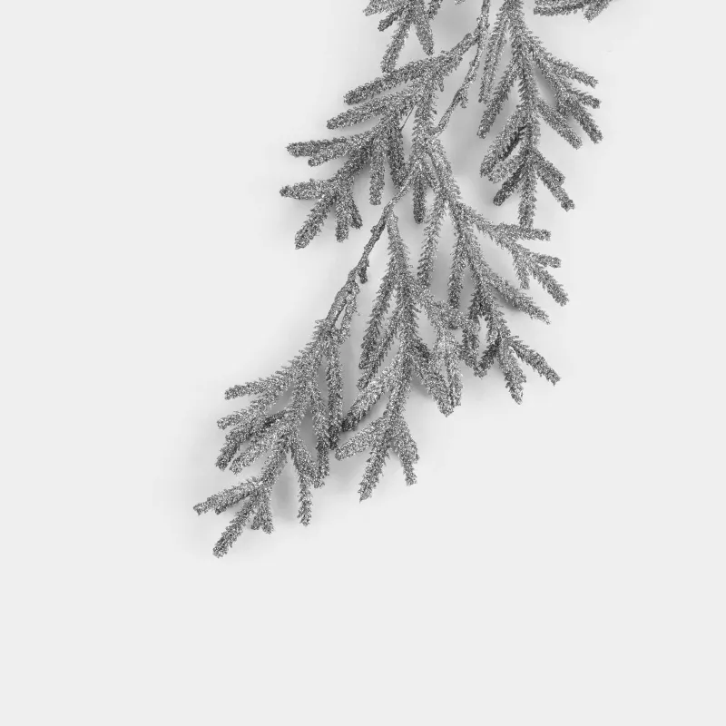 Тармақ-сәндік гирлянд, 2 м, жарықтандырылған, пластик, күміс, инелер, Жарық декоры, image-3