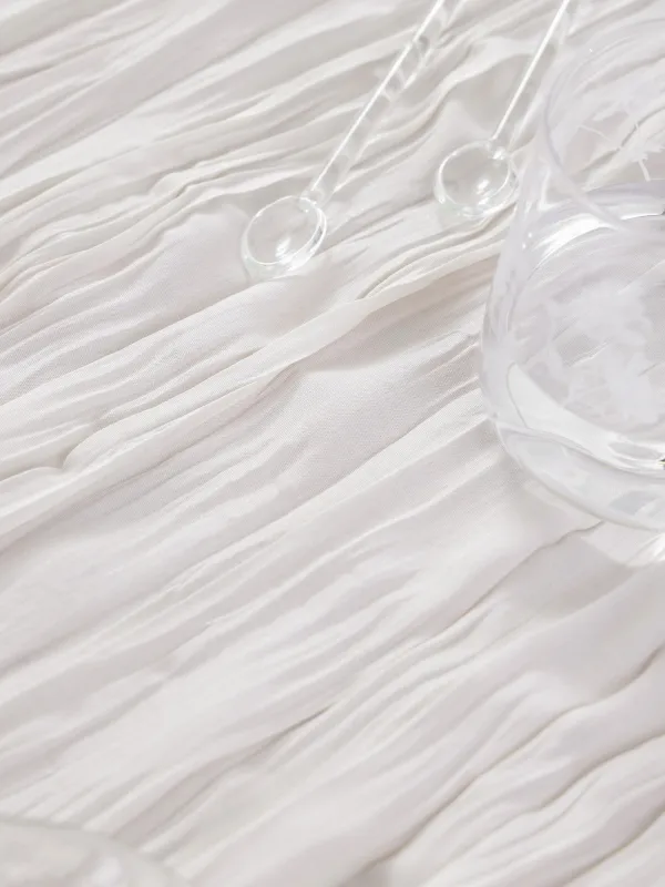 Дорожка настольная, 40х160 см, Мятый эффект, Wavy white, image-5