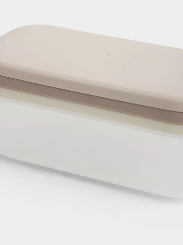 Үккіш, 19х8 см, 2 саптама, контейнері бар, қақпағы бар, пластик/болат, сарғылт-қоңыр микс, Galori, image-3