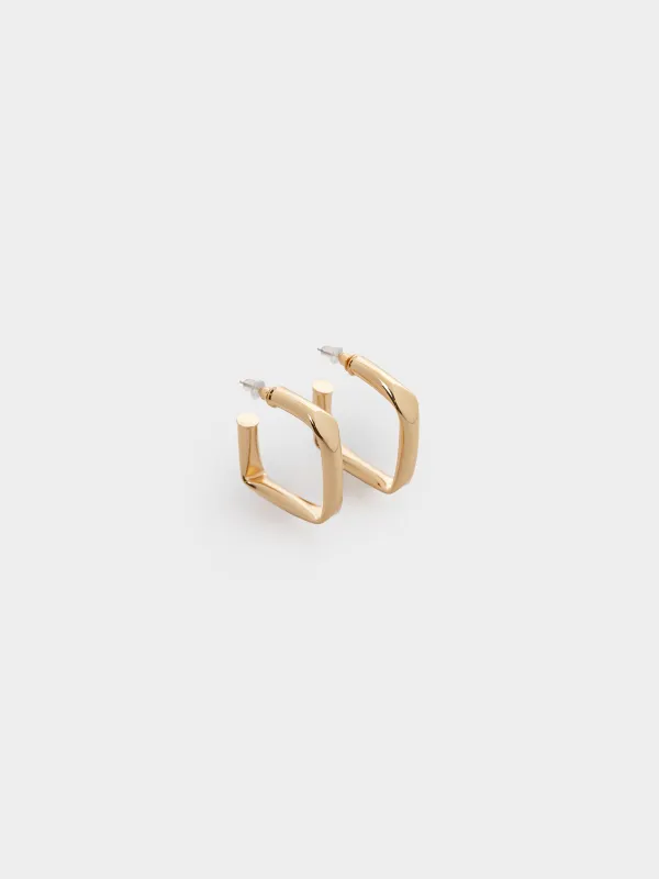 Пусет сырғалары, 3 см, 2 дана, металл, алтын түстес, Геометрия, Jewelry, image-2