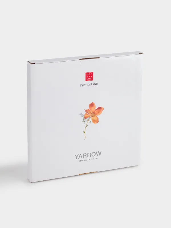 Тарелка обеденная, 28 см, фарфор N, белая, с золотистым кантом, Полевые цветы, Yarrow, image-5