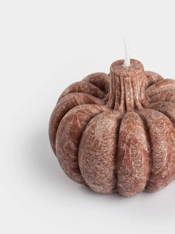 Свеча, 5/7 см, 2 шт, зеленая/бордовая, Тыква, Pumpkin shape, image-3