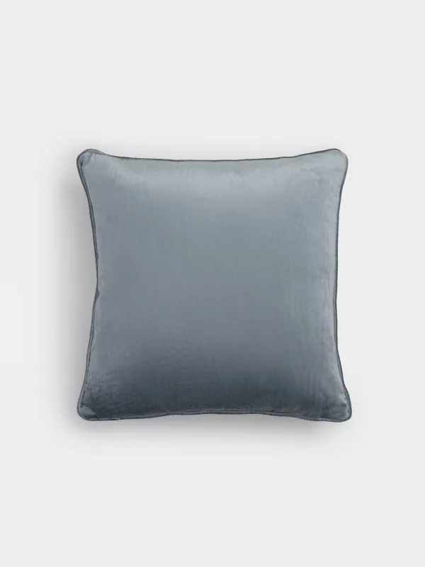 Сәндік жастық, 50х50 см, барқыт/моншақ, сұр, көбелек, Bugs, image-1