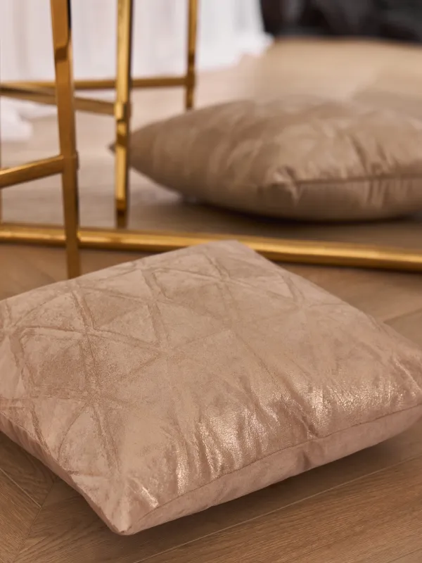 Сәндік жастық, 45х45 см, барқыт, сұр, Алтын өрнектер, Abstract, image-5