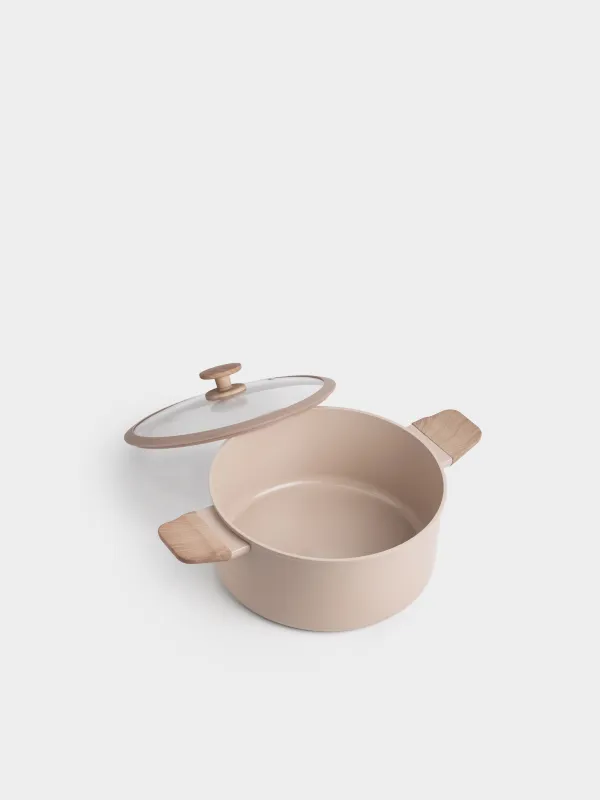 Кастрюля, 24 см, 4,7 л, с крышкой, с покрытием, алюминий, бежевая, Sincerity, image-3